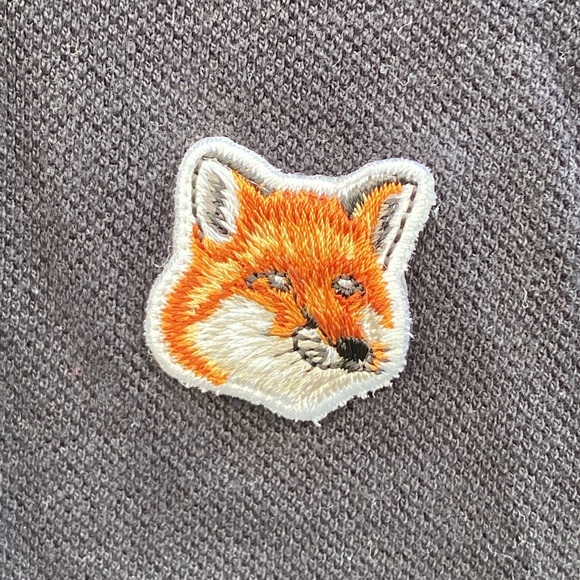 MAISON KITSUNE Blue Polo Shirt with Embroidered Fox Head 🦊 - Picture 3 of 5